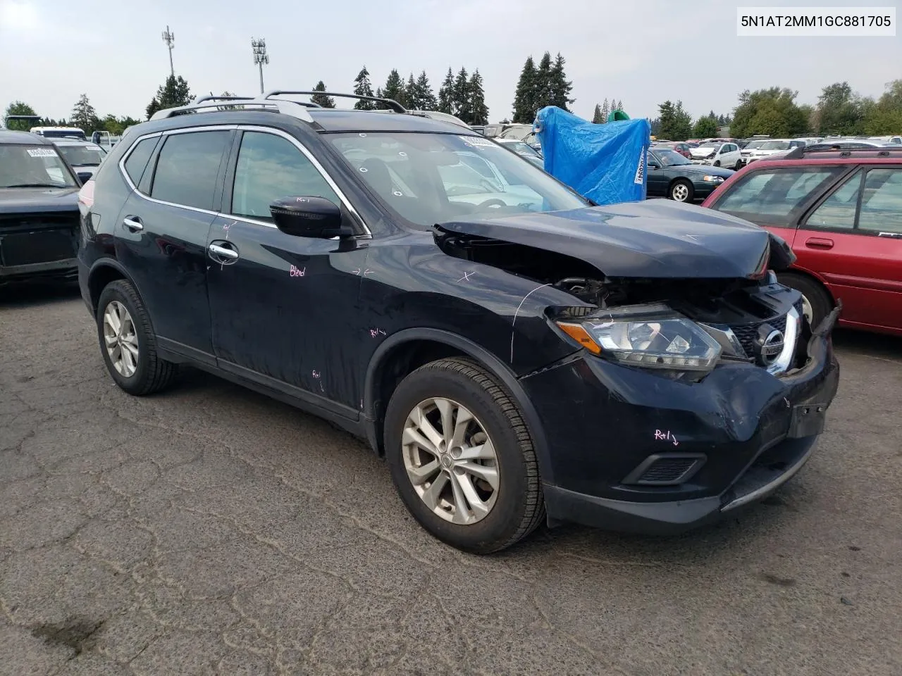 2016 Nissan Rogue S VIN: 5N1AT2MM1GC881705 Lot: 66353004