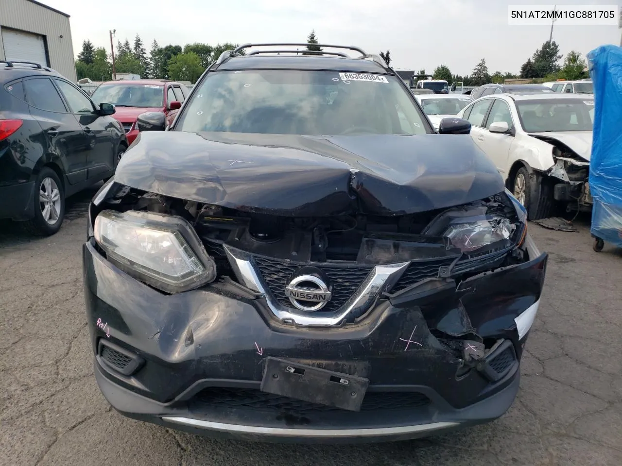 2016 Nissan Rogue S VIN: 5N1AT2MM1GC881705 Lot: 66353004