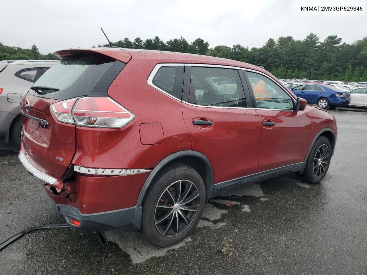 2016 Nissan Rogue S VIN: KNMAT2MV3GP629346 Lot: 66388144