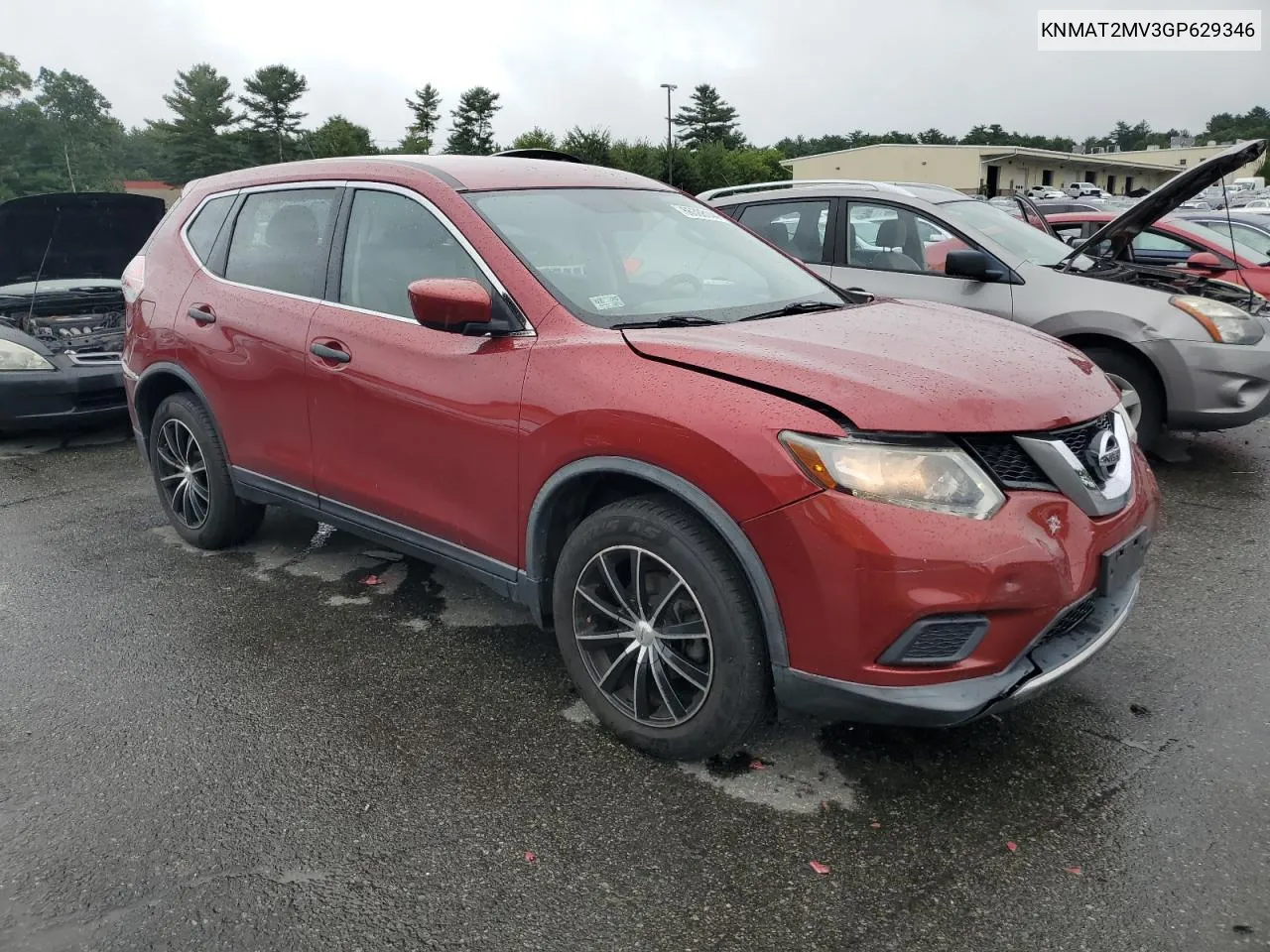 2016 Nissan Rogue S VIN: KNMAT2MV3GP629346 Lot: 66388144