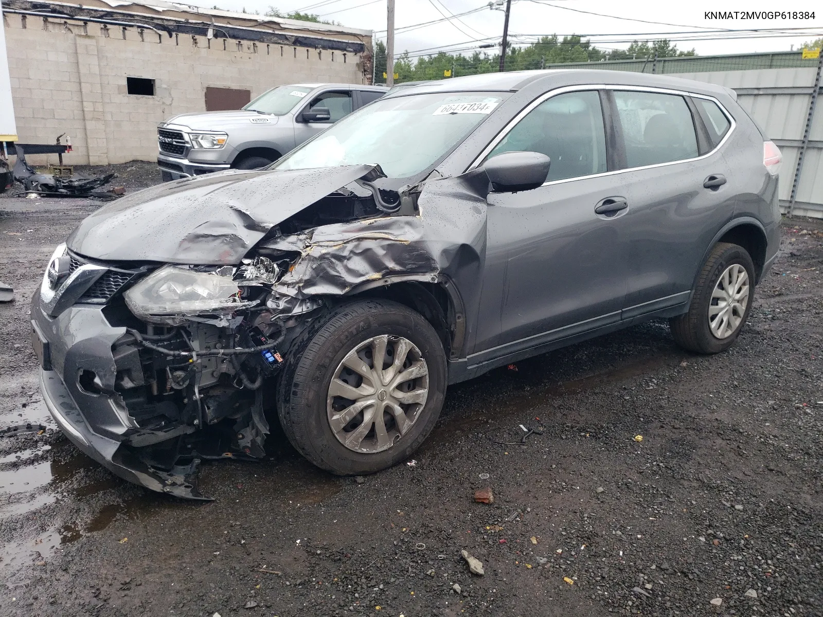 2016 Nissan Rogue S VIN: KNMAT2MV0GP618384 Lot: 66417034