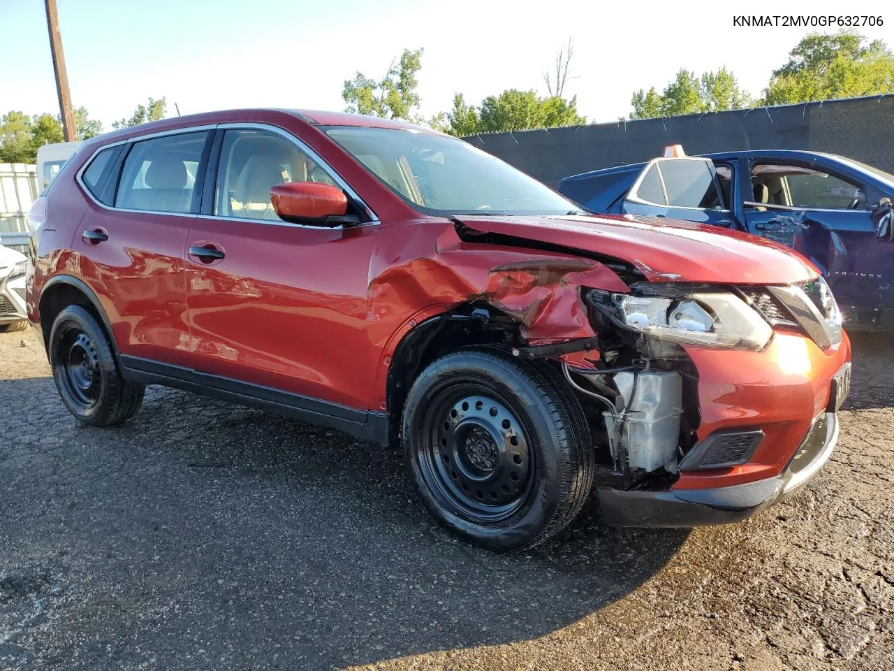 2016 Nissan Rogue S VIN: KNMAT2MV0GP632706 Lot: 66671444