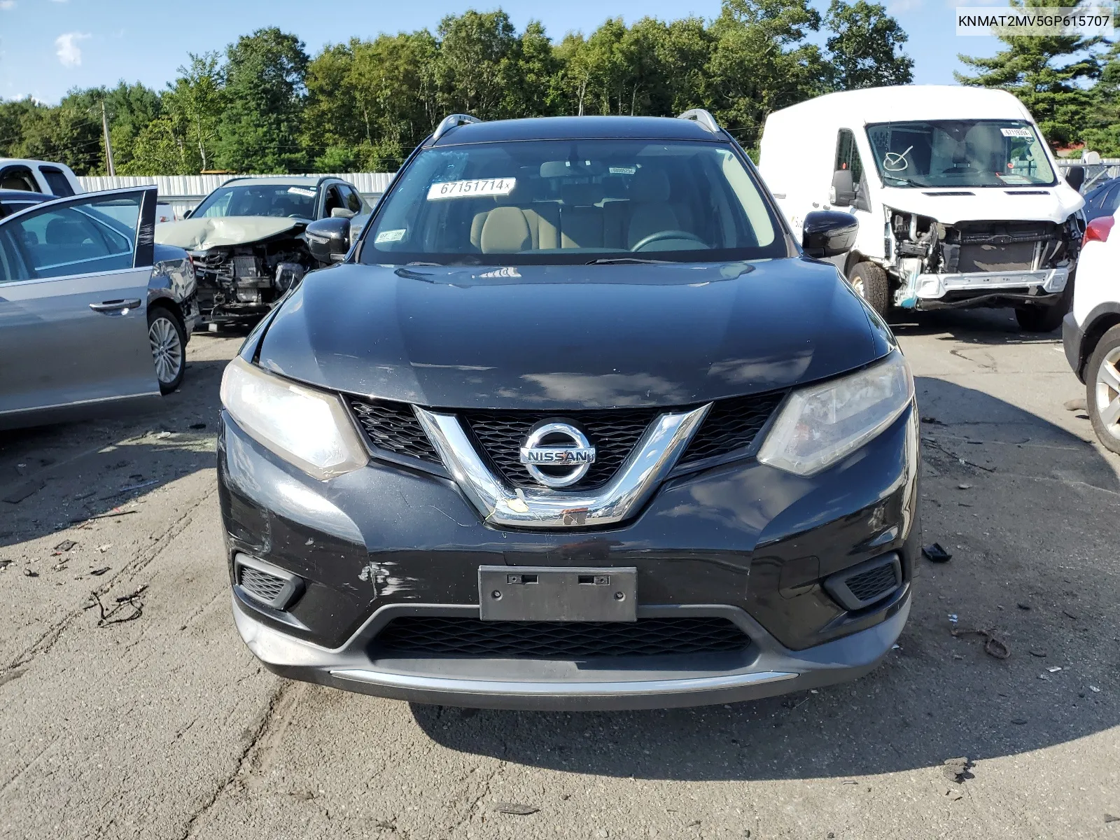 2016 Nissan Rogue S VIN: KNMAT2MV5GP615707 Lot: 67151714