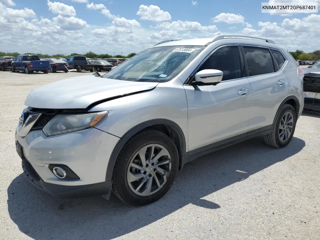 2016 Nissan Rogue S VIN: KNMAT2MT2GP687401 Lot: 67613804