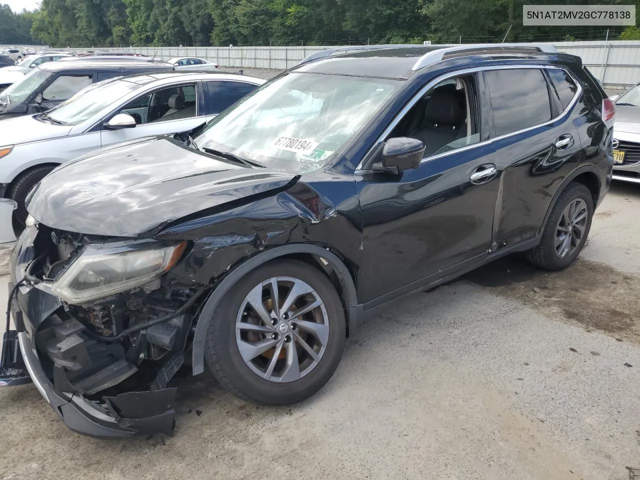 2016 Nissan Rogue S VIN: 5N1AT2MV2GC778138 Lot: 67780194