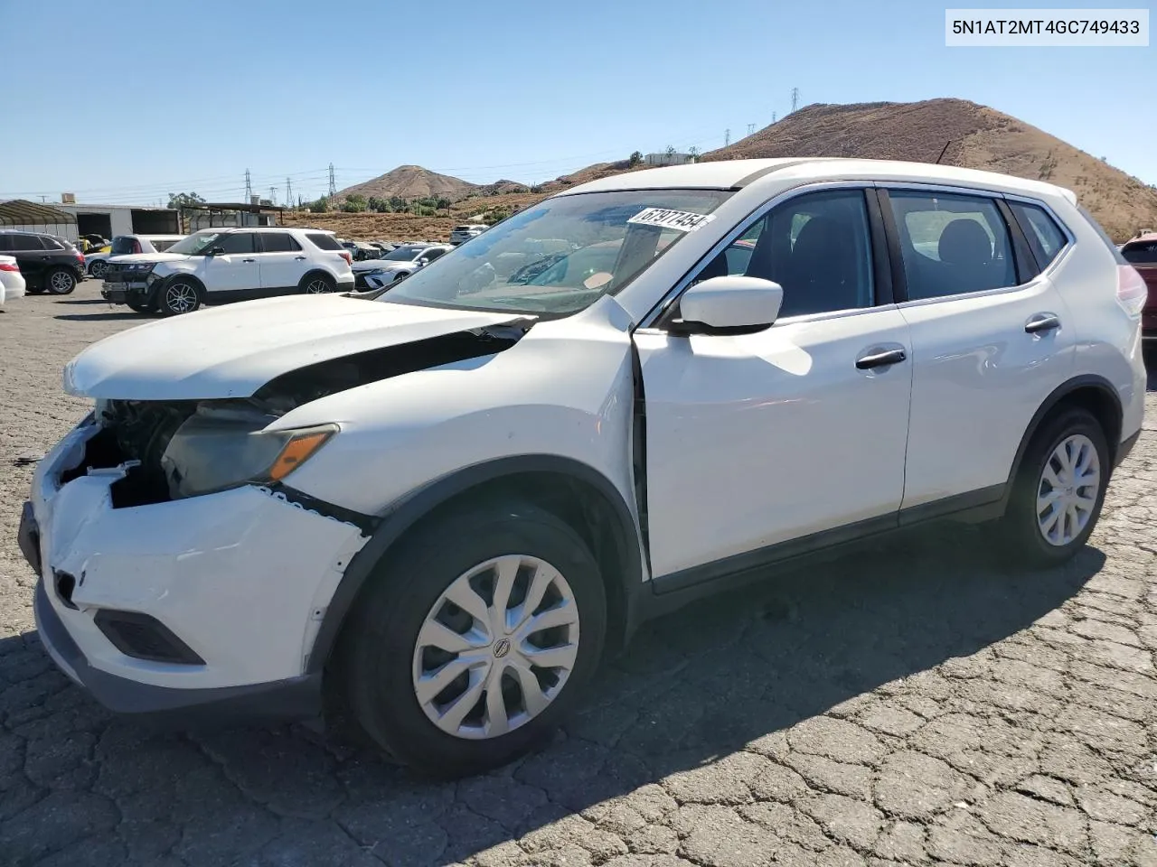 2016 Nissan Rogue S VIN: 5N1AT2MT4GC749433 Lot: 67977454