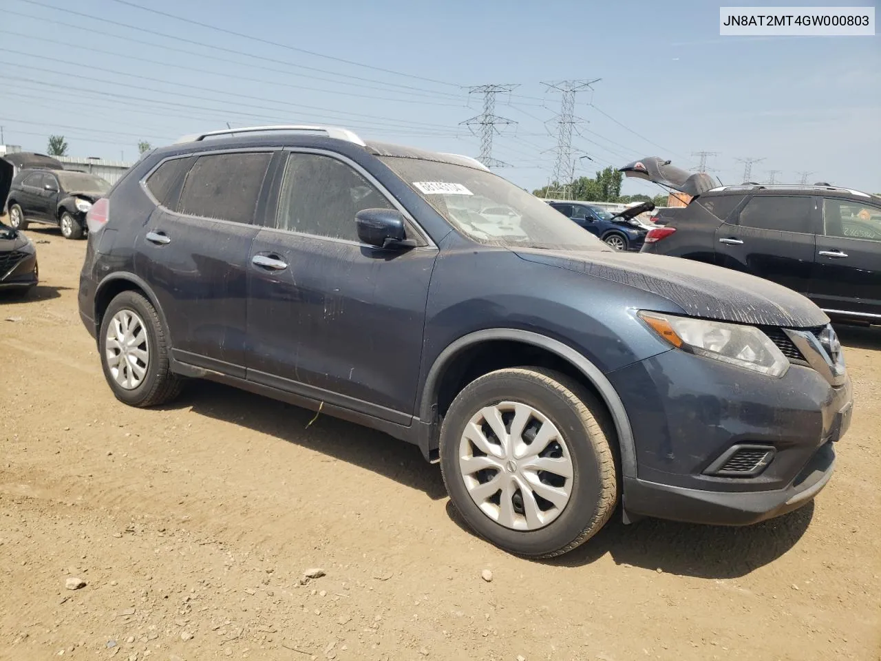 2016 Nissan Rogue S VIN: JN8AT2MT4GW000803 Lot: 68145104