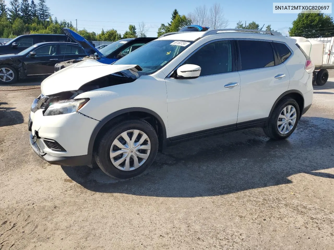 5N1AT2MTXGC820697 2016 Nissan Rogue S