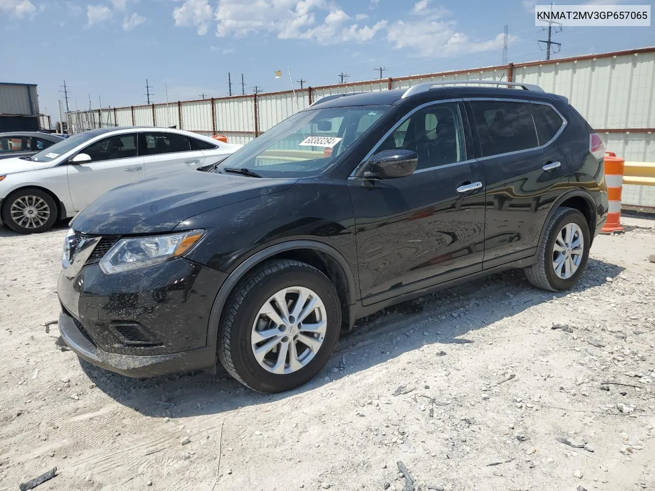 2016 Nissan Rogue S VIN: KNMAT2MV3GP657065 Lot: 68383284