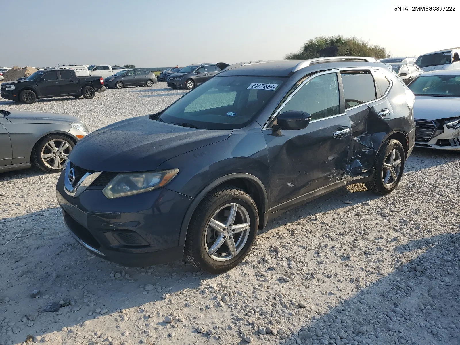 2016 Nissan Rogue S VIN: 5N1AT2MM6GC897222 Lot: 68475864