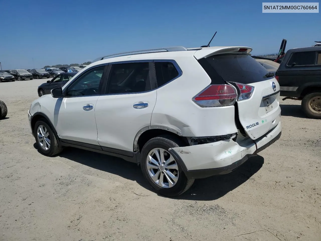 2016 Nissan Rogue S VIN: 5N1AT2MM0GC760664 Lot: 68758594