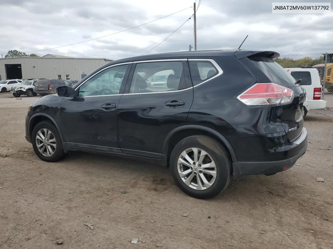 2016 Nissan Rogue S VIN: JN8AT2MV6GW137792 Lot: 68871714