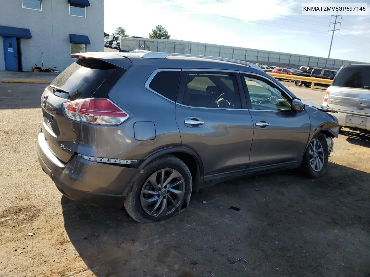 2016 Nissan Rogue S VIN: KNMAT2MV5GP697146 Lot: 68891214