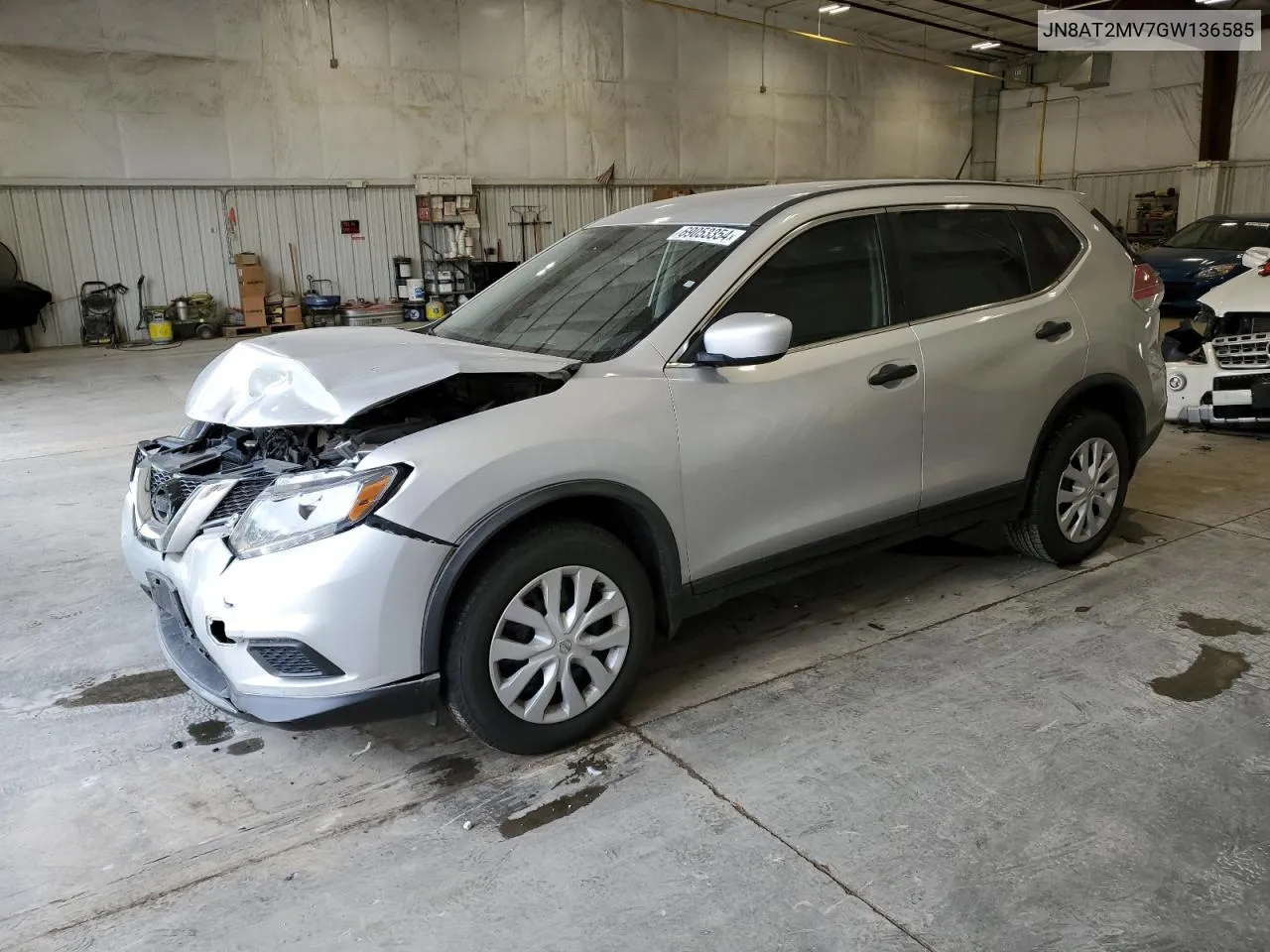 2016 Nissan Rogue S VIN: JN8AT2MV7GW136585 Lot: 69053354