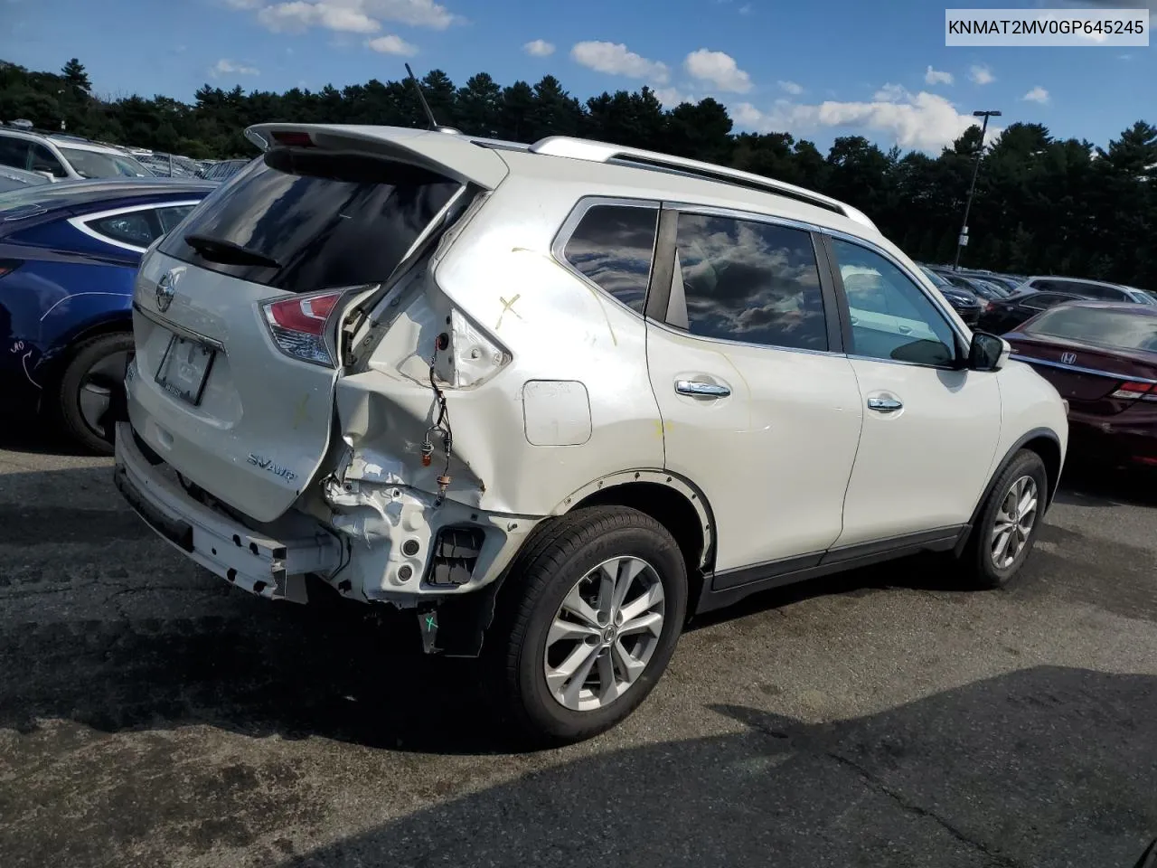 2016 Nissan Rogue S VIN: KNMAT2MV0GP645245 Lot: 69555664