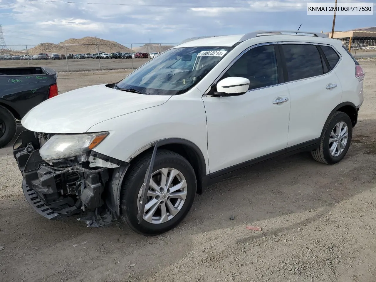 2016 Nissan Rogue S VIN: KNMAT2MT0GP717530 Lot: 69862214