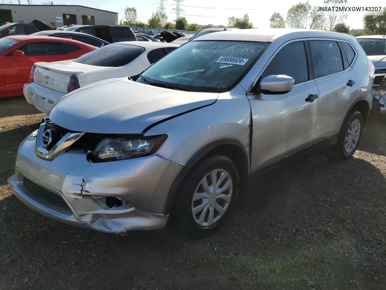 2016 Nissan Rogue S VIN: JN8AT2MVXGW143207 Lot: 69886924