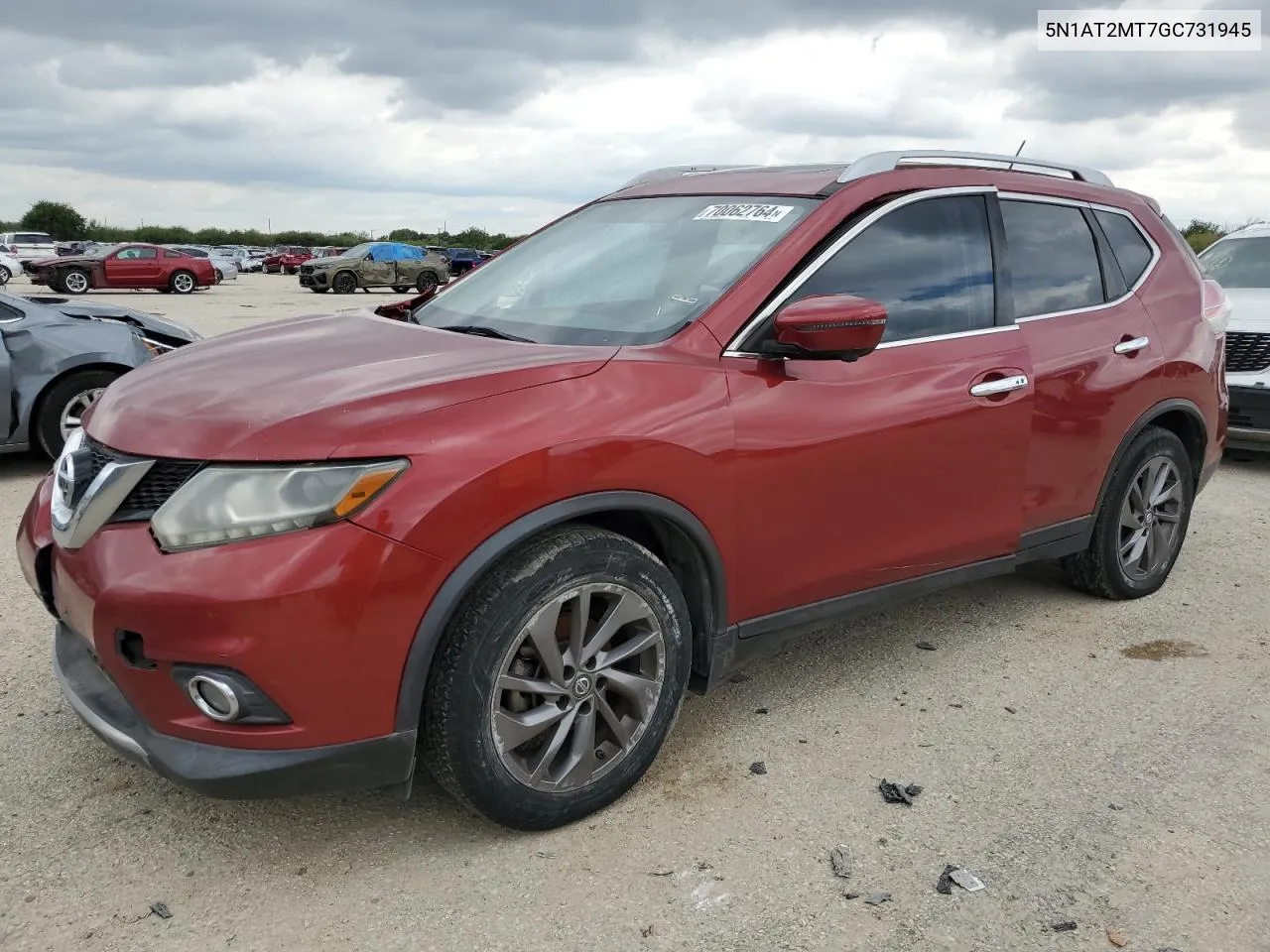 2016 Nissan Rogue S VIN: 5N1AT2MT7GC731945 Lot: 70062764