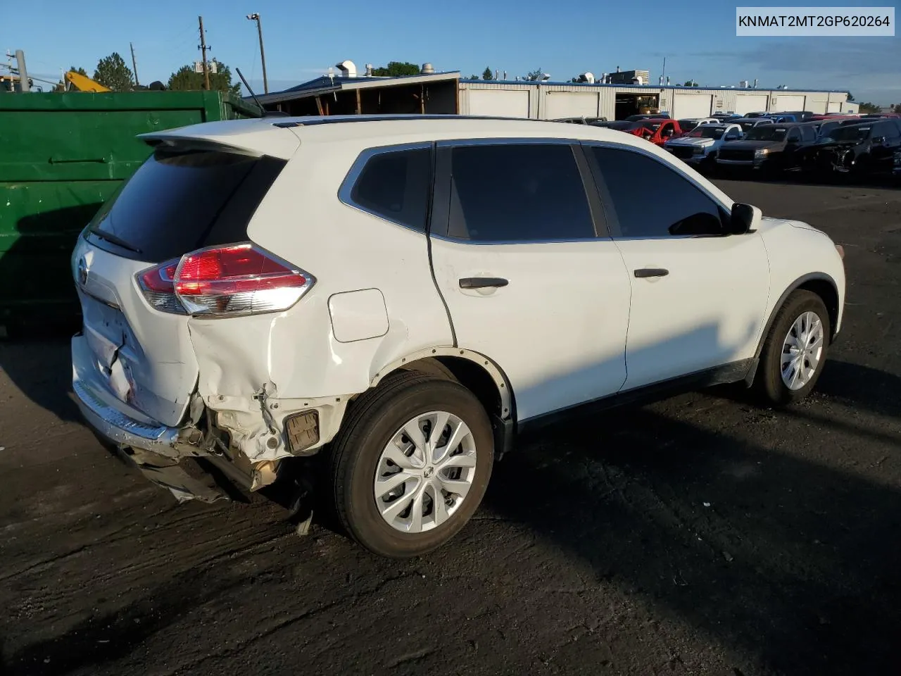 2016 Nissan Rogue S VIN: KNMAT2MT2GP620264 Lot: 70064964