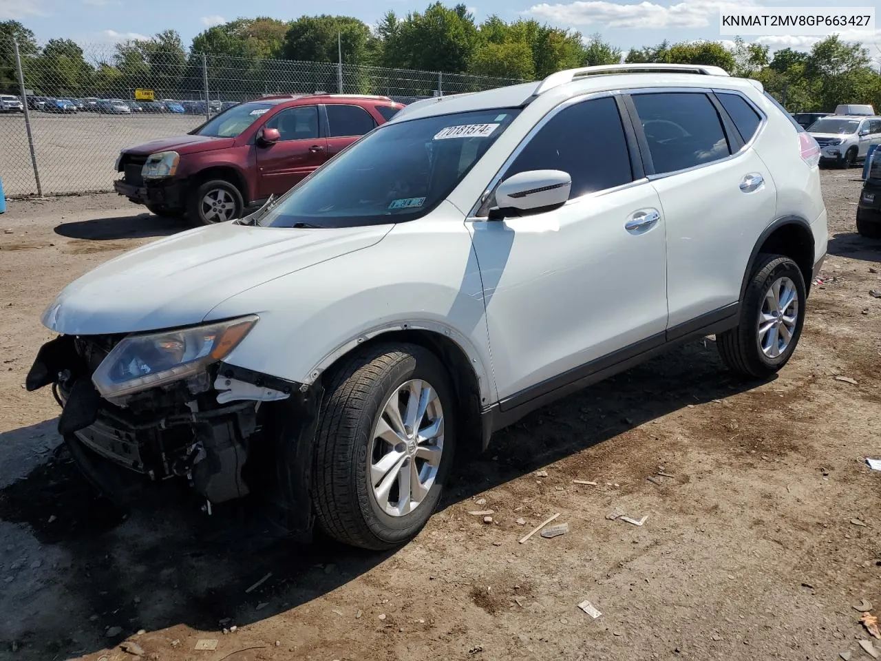 2016 Nissan Rogue S VIN: KNMAT2MV8GP663427 Lot: 70181574