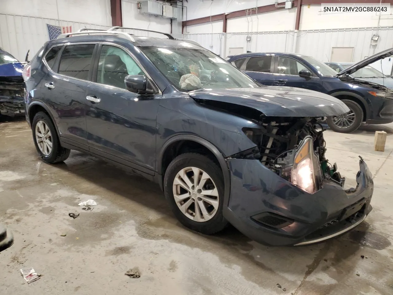 2016 Nissan Rogue S VIN: 5N1AT2MV2GC886243 Lot: 70247234