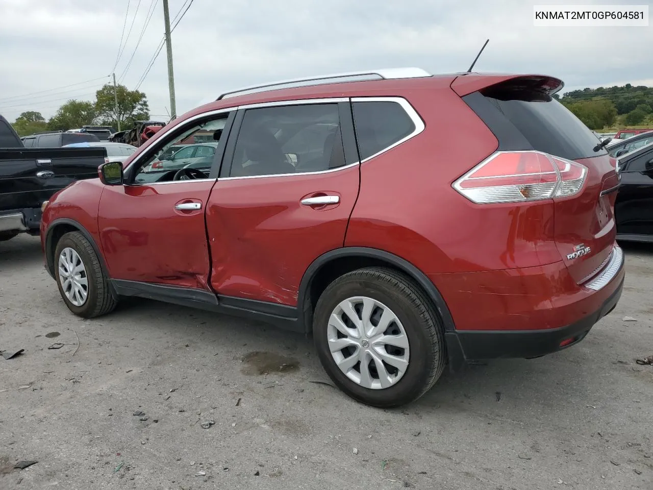 2016 Nissan Rogue S VIN: KNMAT2MT0GP604581 Lot: 70256254