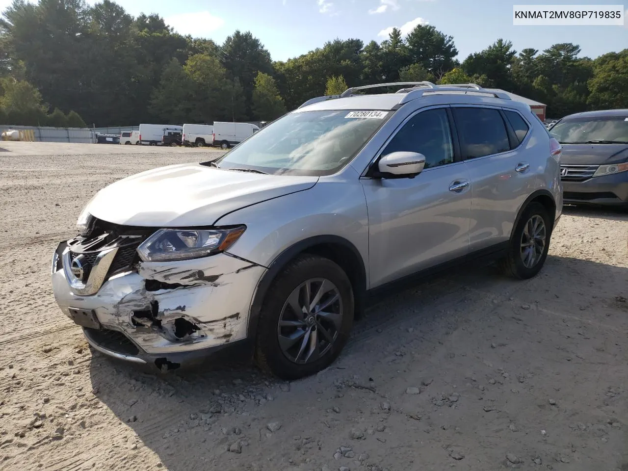 2016 Nissan Rogue S VIN: KNMAT2MV8GP719835 Lot: 70280134