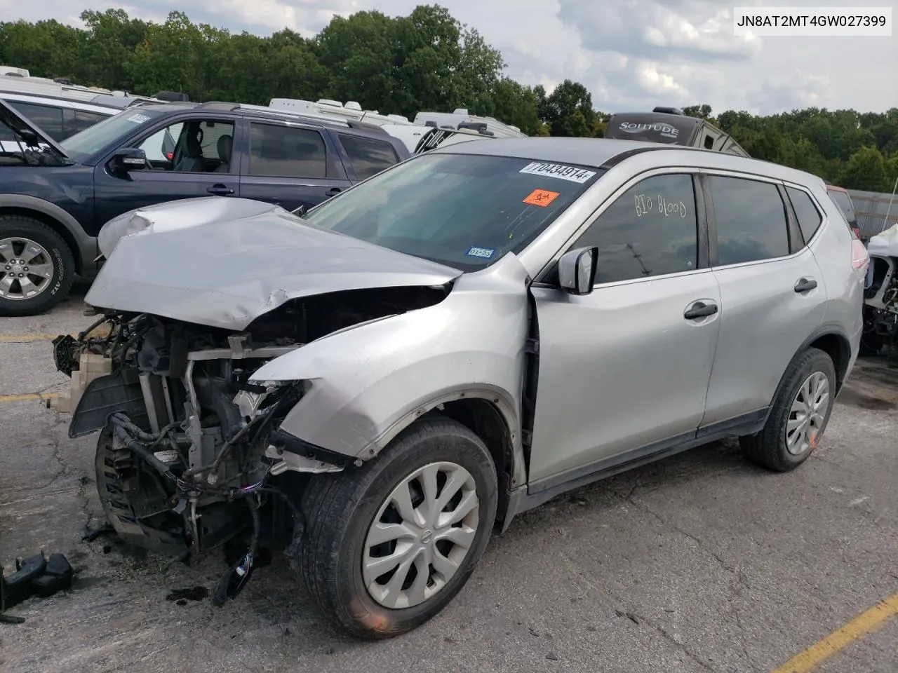 2016 Nissan Rogue S VIN: JN8AT2MT4GW027399 Lot: 70434914