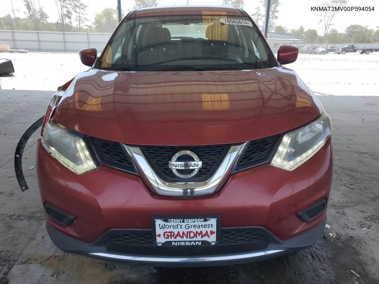 2016 Nissan Rogue S VIN: KNMAT2MV0GP594054 Lot: 70565614