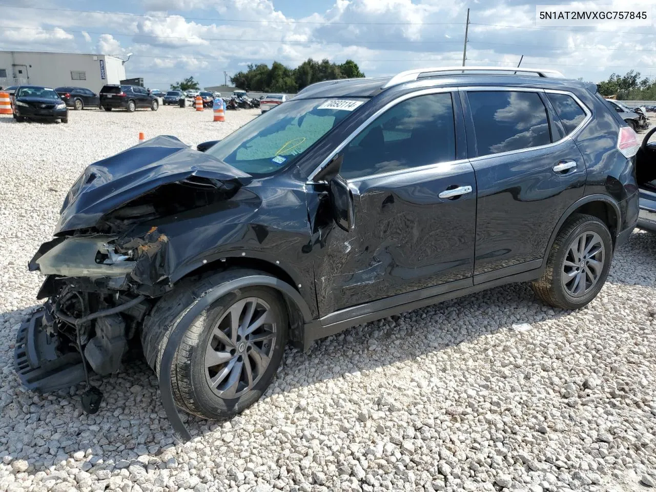 2016 Nissan Rogue S VIN: 5N1AT2MVXGC757845 Lot: 70593114