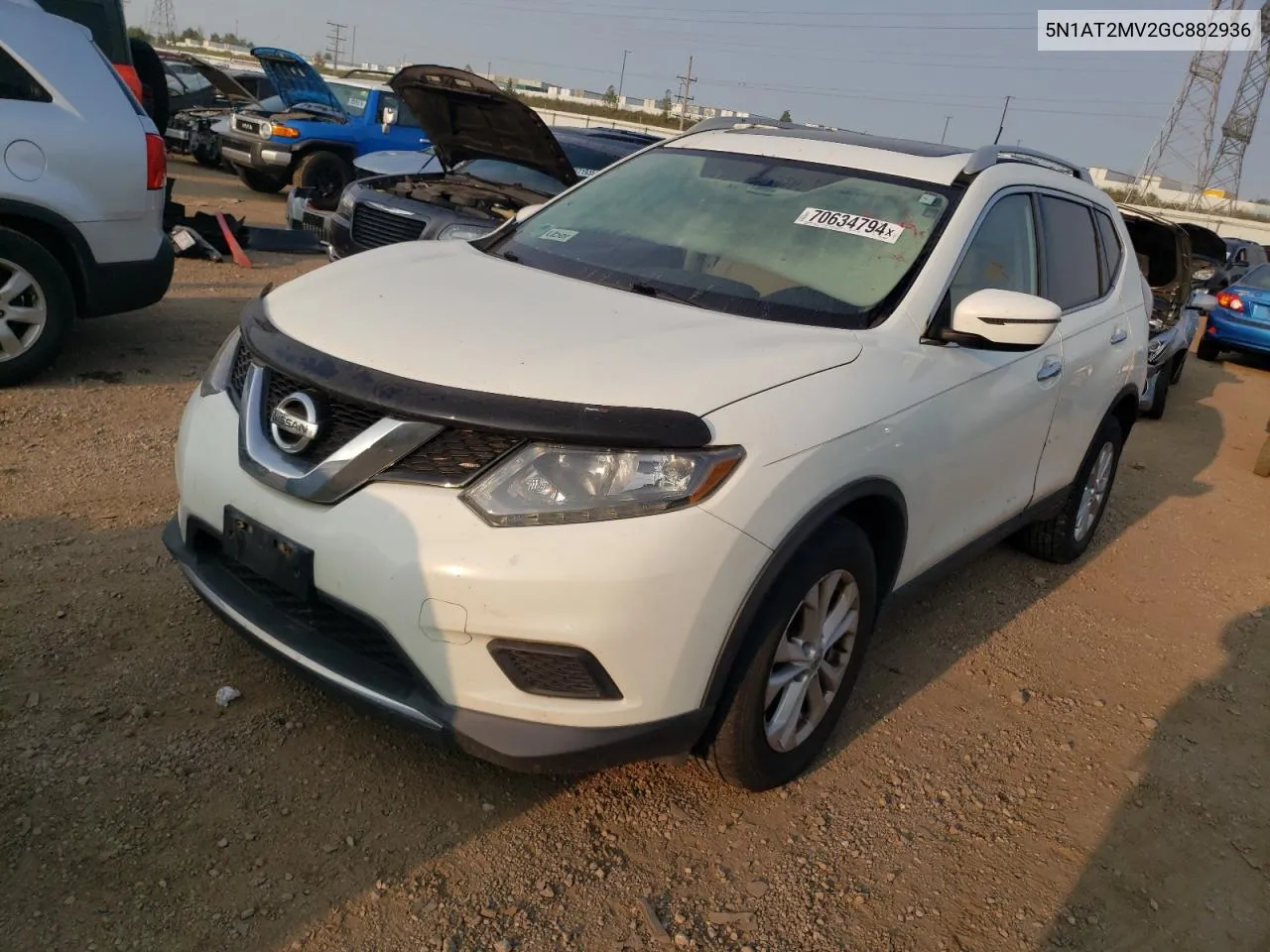 2016 Nissan Rogue S VIN: 5N1AT2MV2GC882936 Lot: 70634794