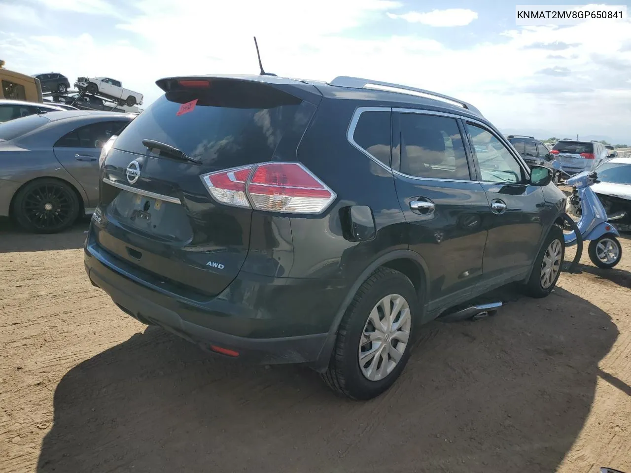 2016 Nissan Rogue S VIN: KNMAT2MV8GP650841 Lot: 70707624