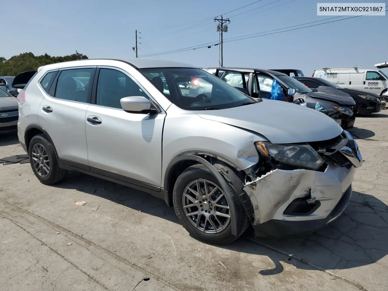 2016 Nissan Rogue S VIN: 5N1AT2MTXGC921867 Lot: 70842944