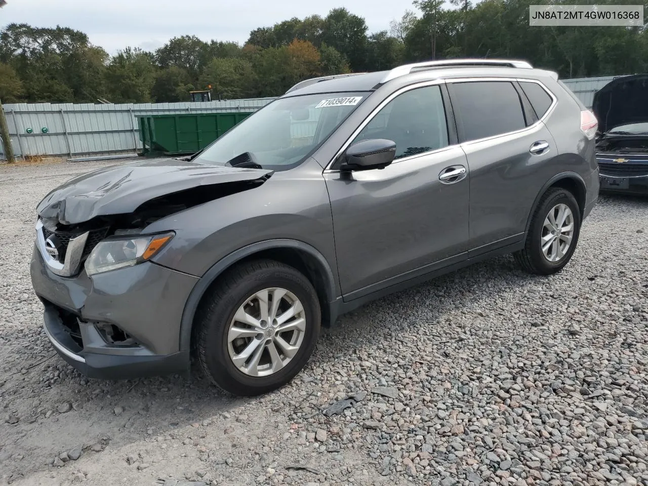 2016 Nissan Rogue S VIN: JN8AT2MT4GW016368 Lot: 71039014