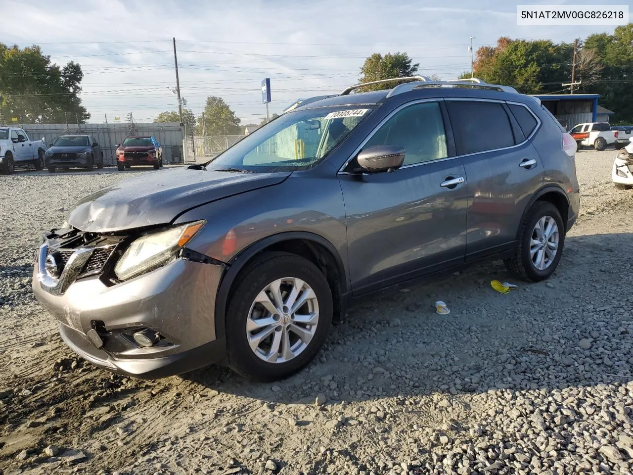 2016 Nissan Rogue S VIN: 5N1AT2MV0GC826218 Lot: 71051114