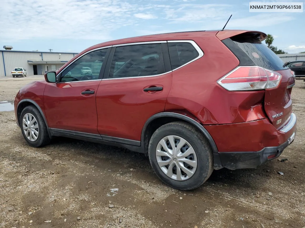 2016 Nissan Rogue S VIN: KNMAT2MT9GP661538 Lot: 71088674