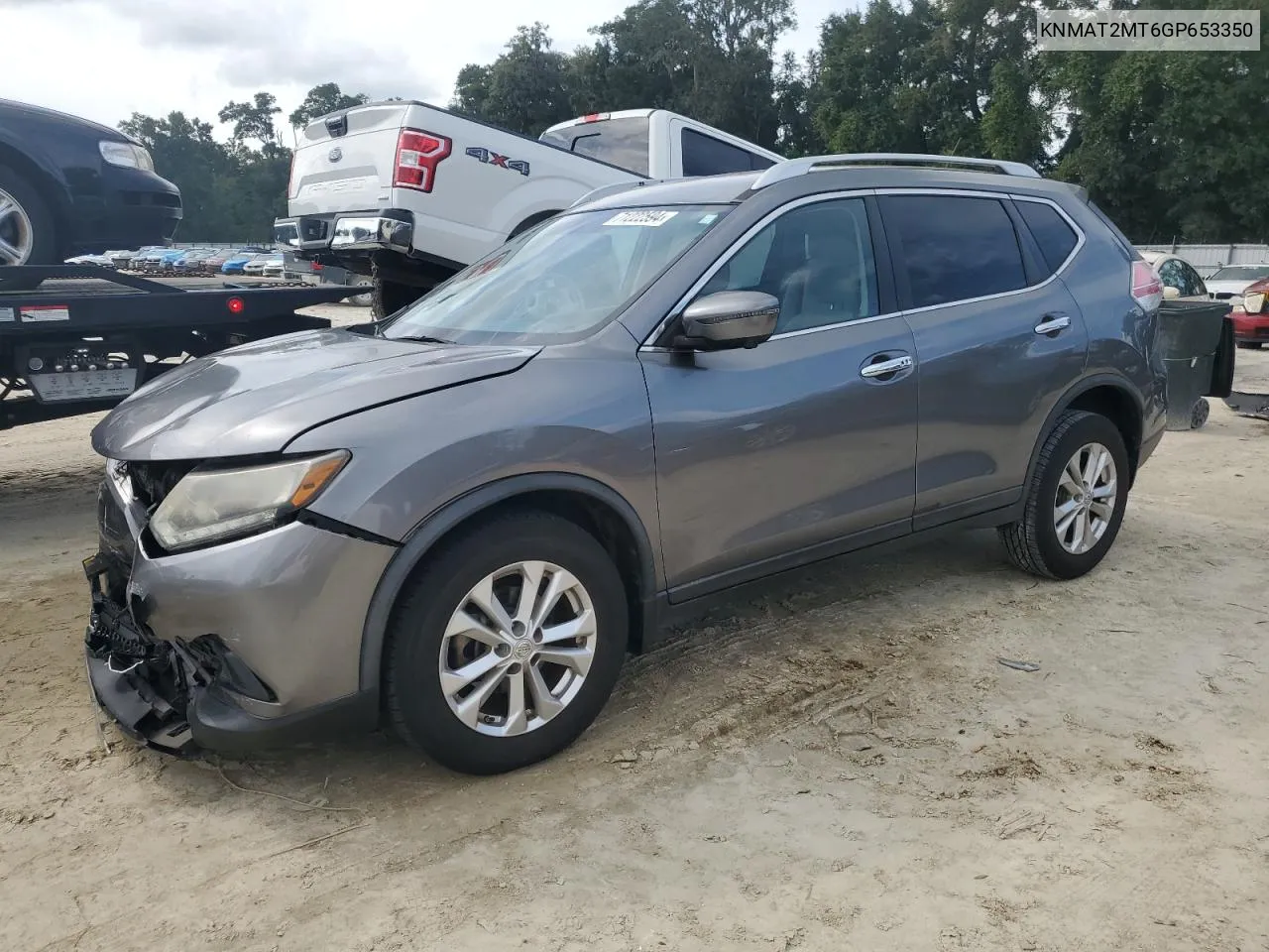 2016 Nissan Rogue S VIN: KNMAT2MT6GP653350 Lot: 71222594