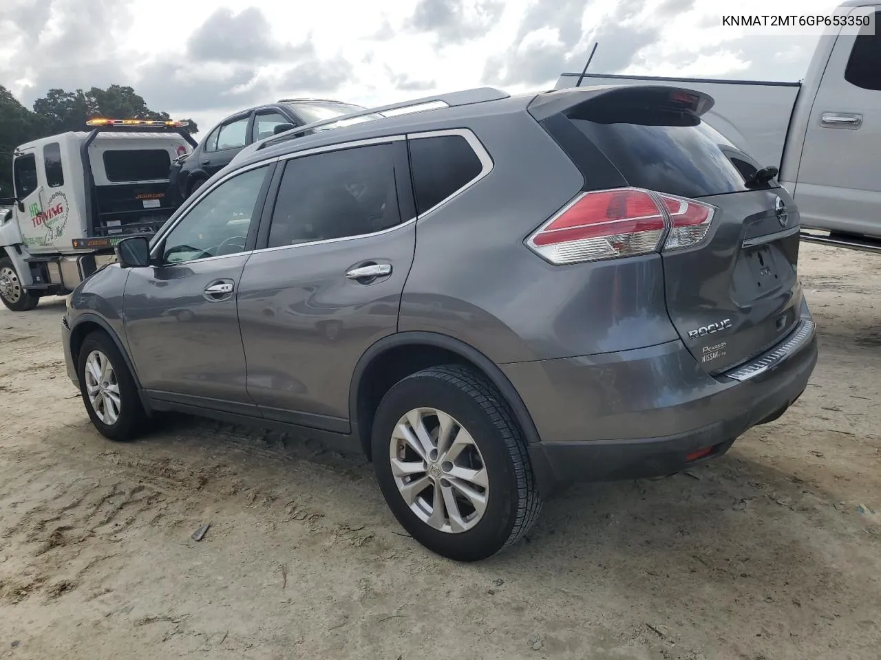 2016 Nissan Rogue S VIN: KNMAT2MT6GP653350 Lot: 71222594