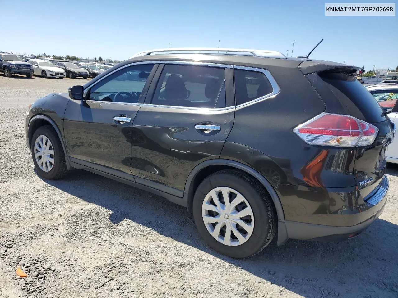 2016 Nissan Rogue S VIN: KNMAT2MT7GP702698 Lot: 71350084