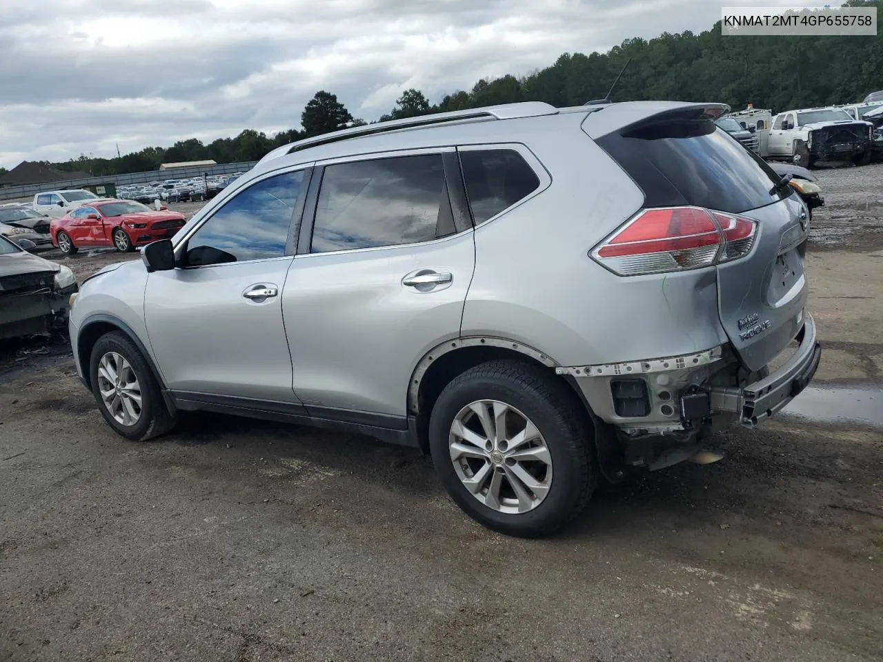 2016 Nissan Rogue S VIN: KNMAT2MT4GP655758 Lot: 71441484