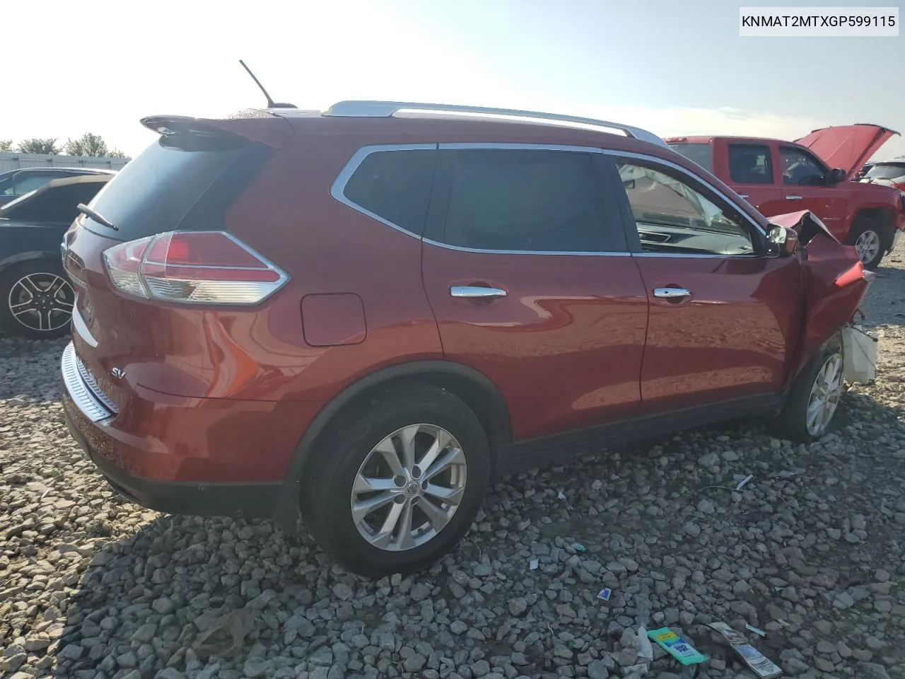 2016 Nissan Rogue S VIN: KNMAT2MTXGP599115 Lot: 71597214