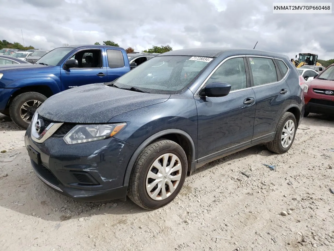 2016 Nissan Rogue S VIN: KNMAT2MV7GP660468 Lot: 71728034