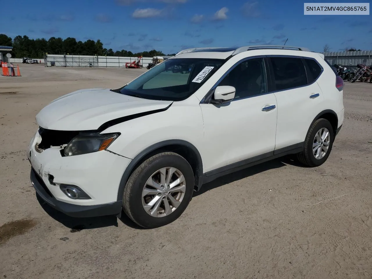 2016 Nissan Rogue S VIN: 5N1AT2MV4GC865765 Lot: 71741774