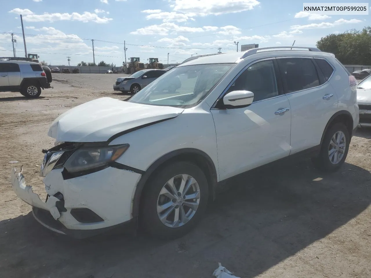 2016 Nissan Rogue S VIN: KNMAT2MT0GP599205 Lot: 71752034