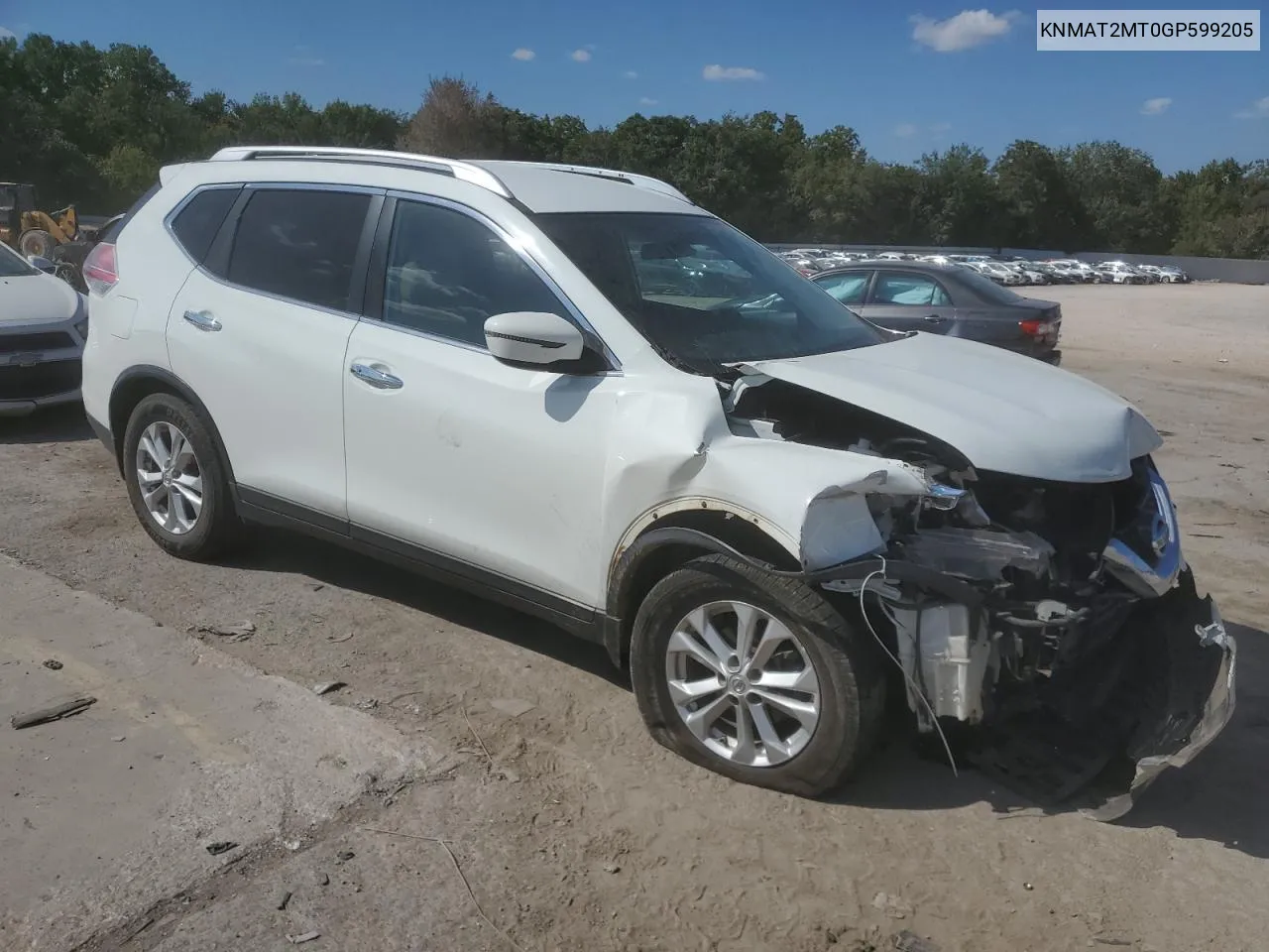 2016 Nissan Rogue S VIN: KNMAT2MT0GP599205 Lot: 71752034