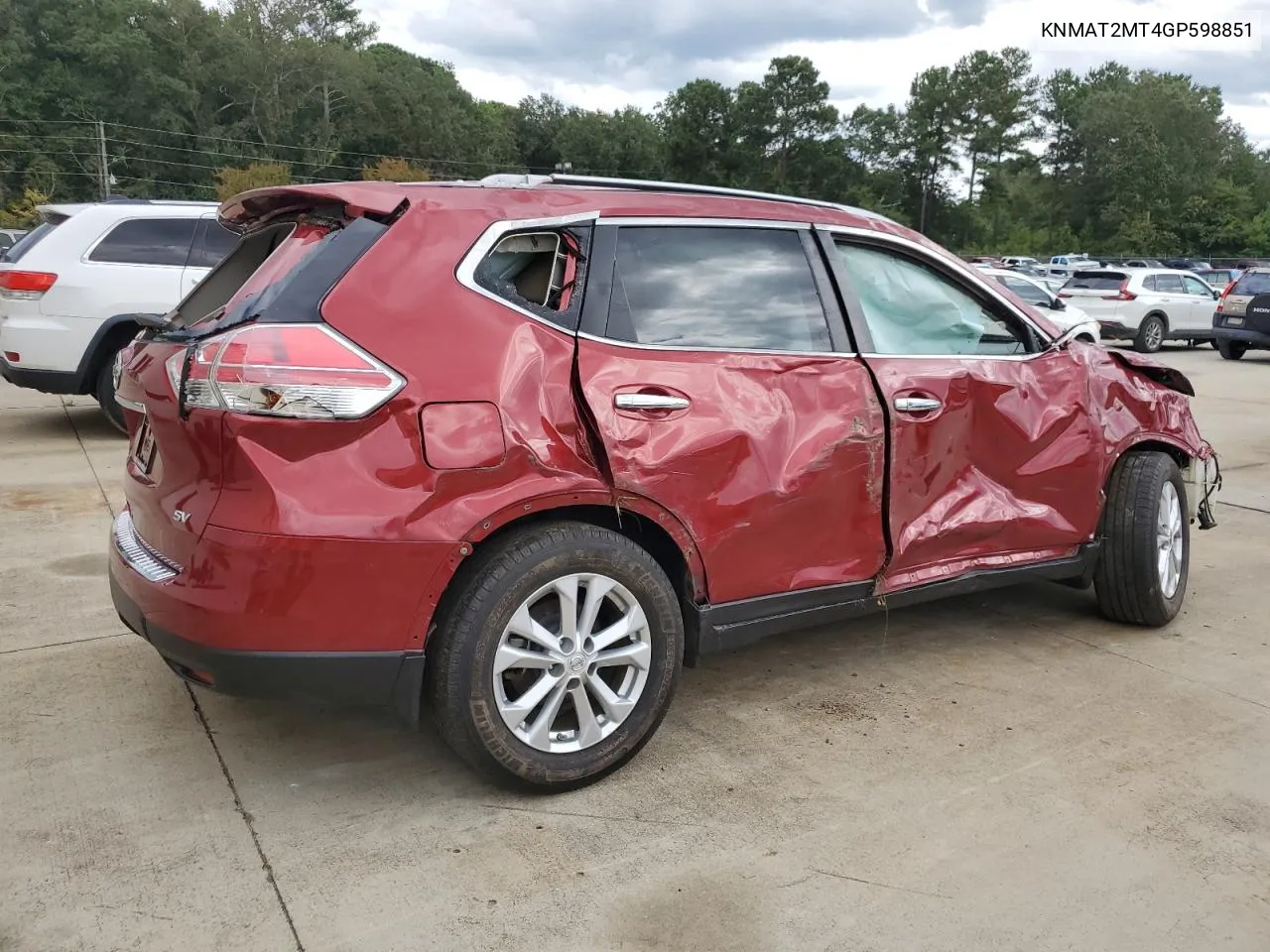 2016 Nissan Rogue S VIN: KNMAT2MT4GP598851 Lot: 71753554