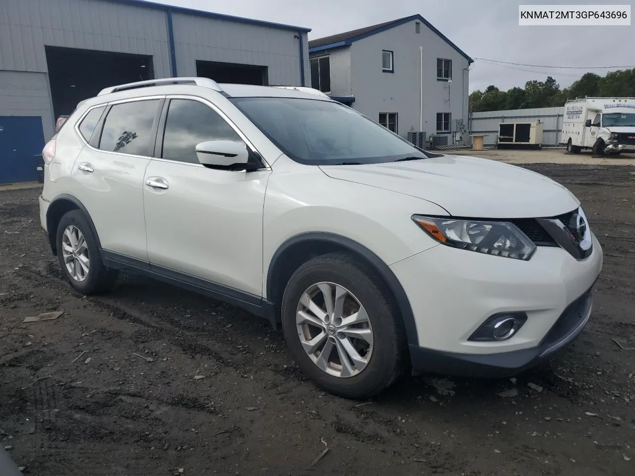 2016 Nissan Rogue S VIN: KNMAT2MT3GP643696 Lot: 71830334