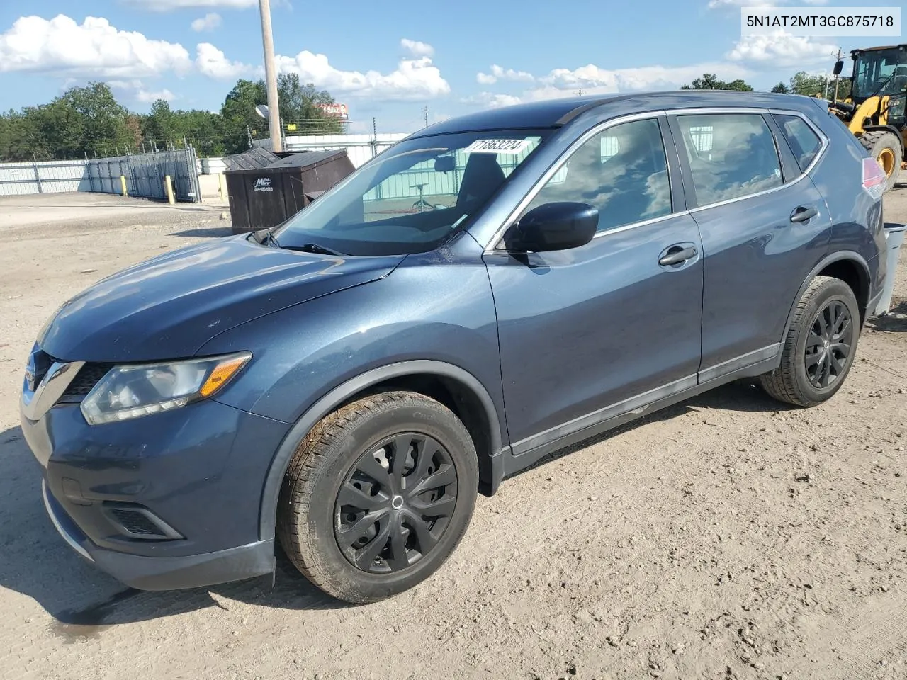 2016 Nissan Rogue S VIN: 5N1AT2MT3GC875718 Lot: 71863224