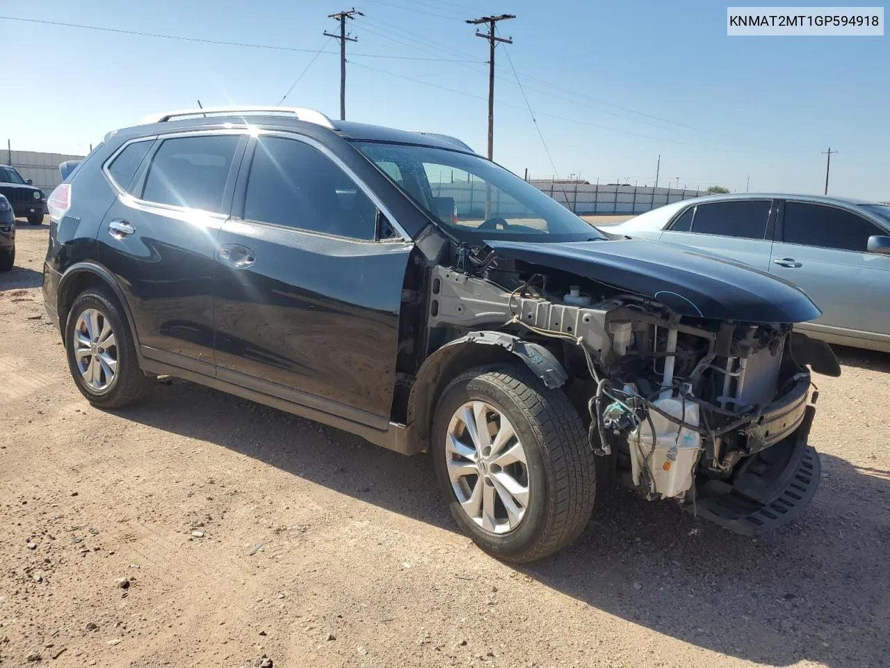 2016 Nissan Rogue S VIN: KNMAT2MT1GP594918 Lot: 71948894