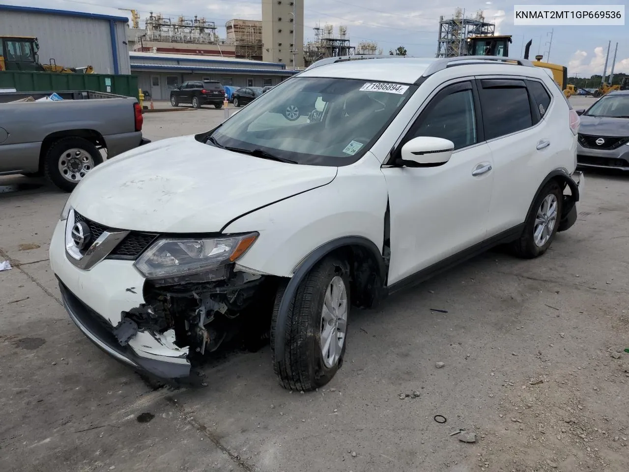 2016 Nissan Rogue S VIN: KNMAT2MT1GP669536 Lot: 71986894